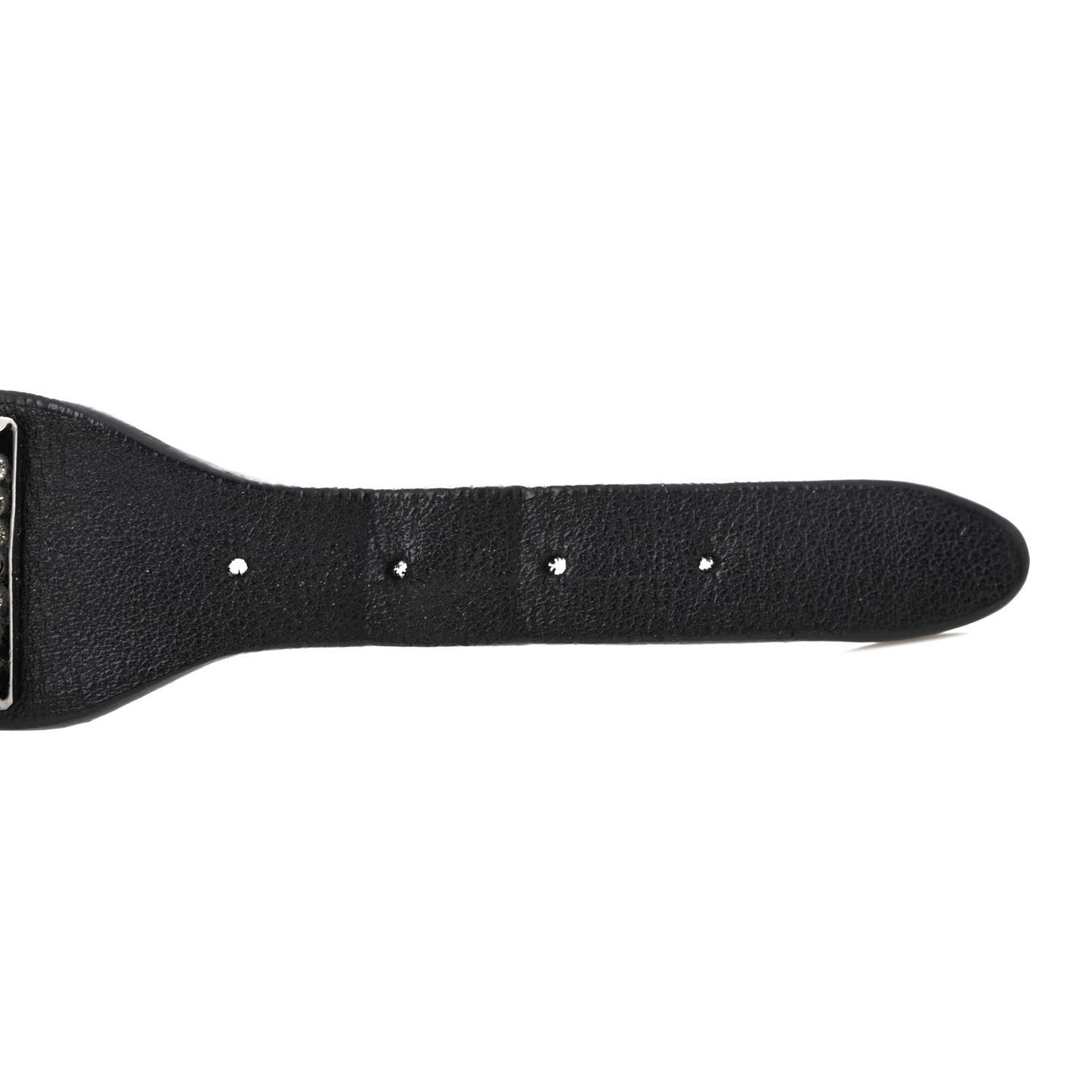 Calfskin Crystal Macro Rockstud Bracelet Black