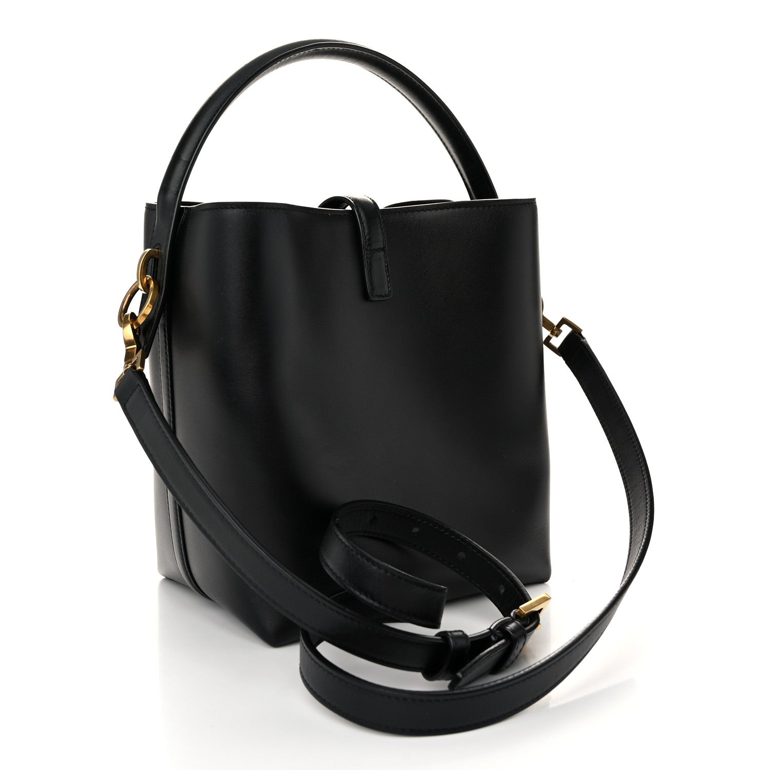 Saint Laurent Shiny Calfskin Le 37 Bucket Bag Black 3 of 9