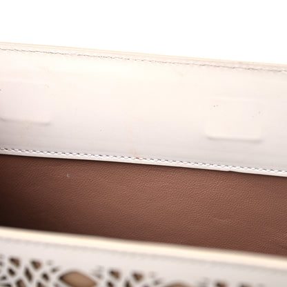Alaia Calfskin Laser Cut Clutch White 12 of 15