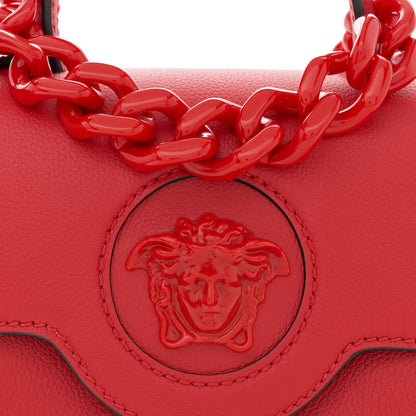 Versace Grained Calfskin Small La Medusa Top Handle Bag Red 8 of 10