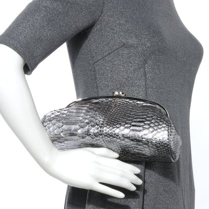 Chanel Python Timeless Clutch Dark Silver 2 of 7