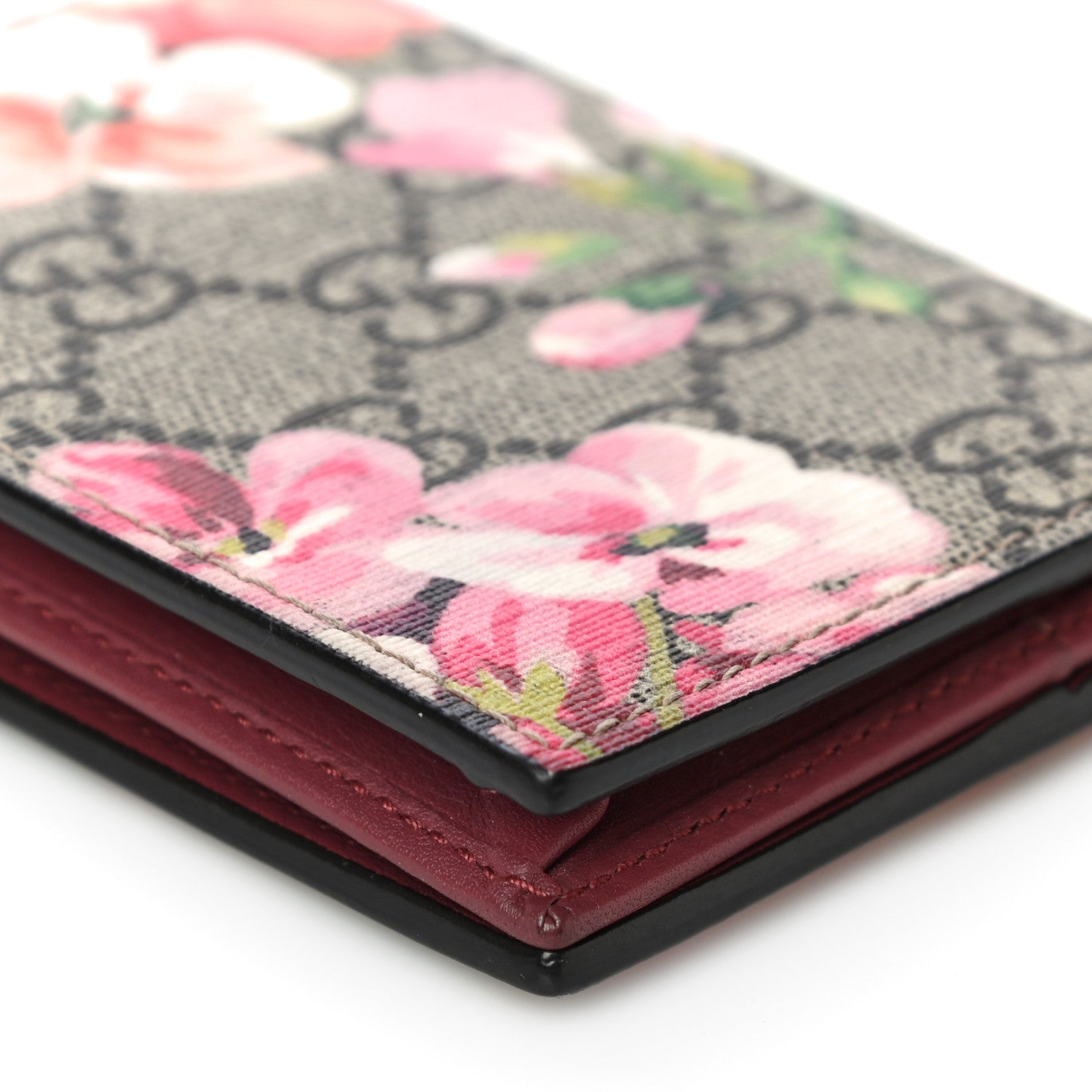 Gucci GG Supreme Monogram Blooms Card Case Beige Multicolor Dry Rose 11 of 13