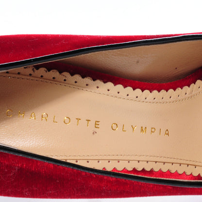 FASHIONPHILE CHARLOTTEOLYMPIAVelvetKittyPumps37Red 5 of 7