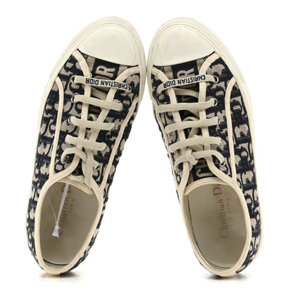 Christian Dior Canvas Oblique Walk 'N' Dior Low Top Sneakers 38.5 Deep Blue 2 of 10