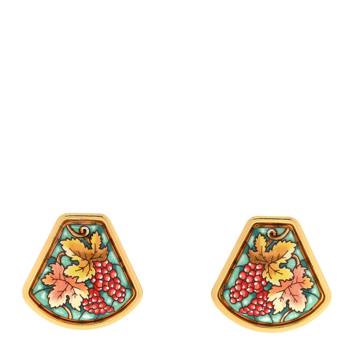 Hermes Printed Enamel Clip On Earrings 1 of 6