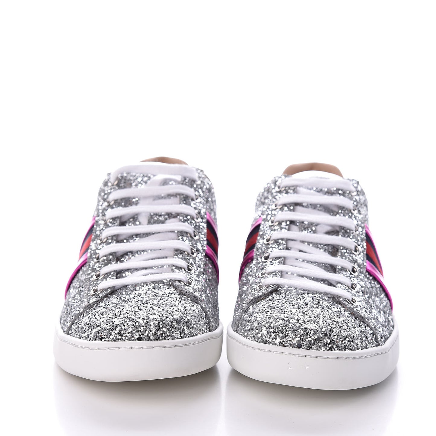 Glitter Web Womens Ace Sneakers 39.5 Silver