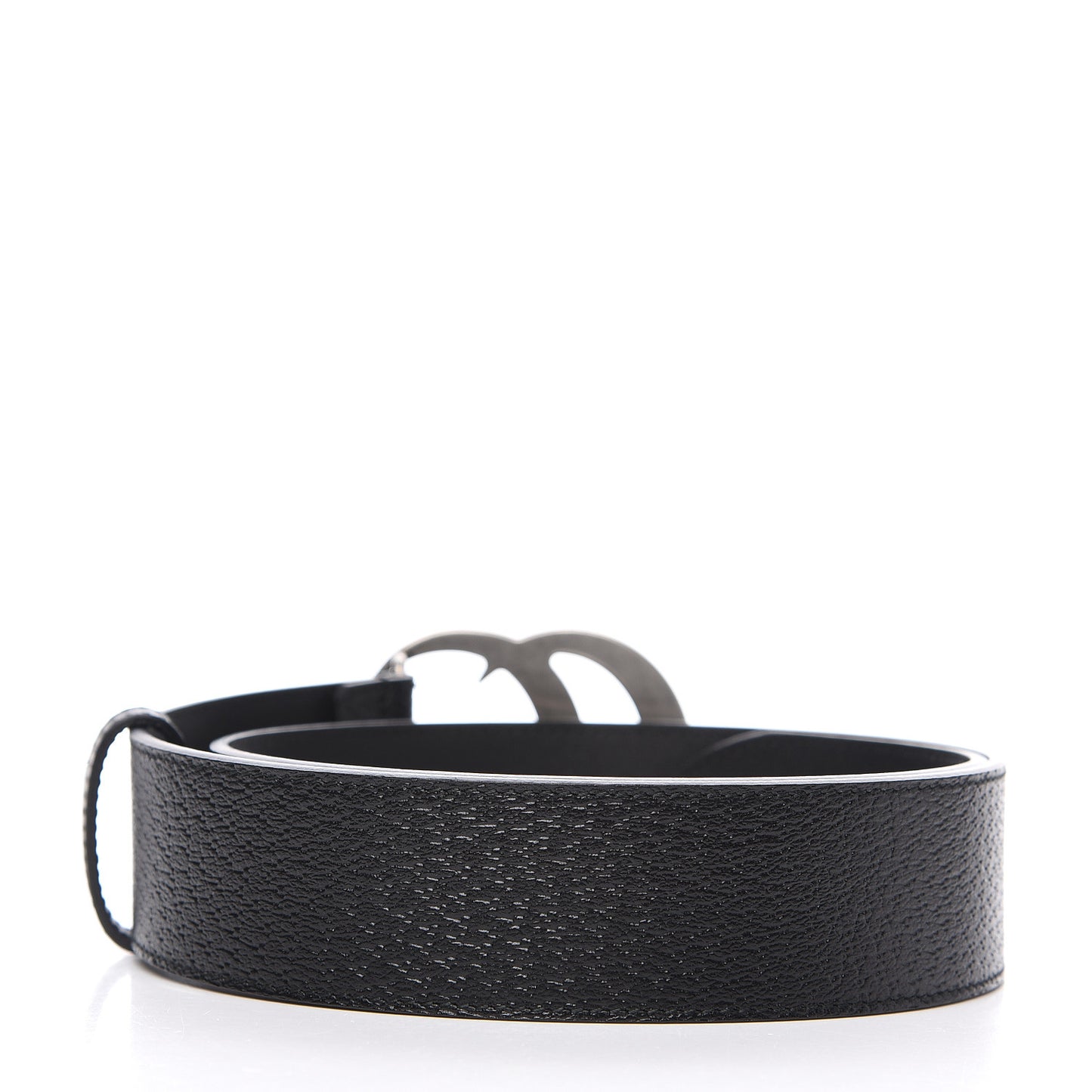 Textured Dollar Calfskin Nickel Double G 40mm Belt 70 28 Black
