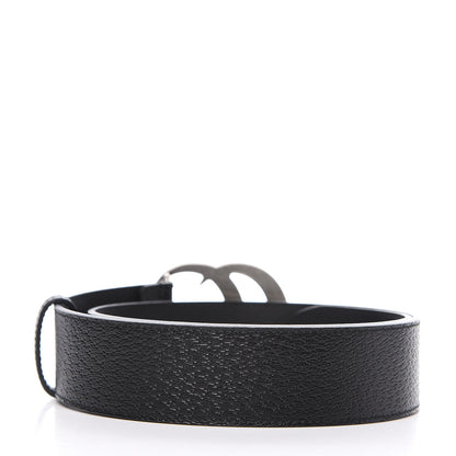 Gucci Textured Dollar Calfskin Nickel Double G 40mm Belt 70 28 Black 2 of 5