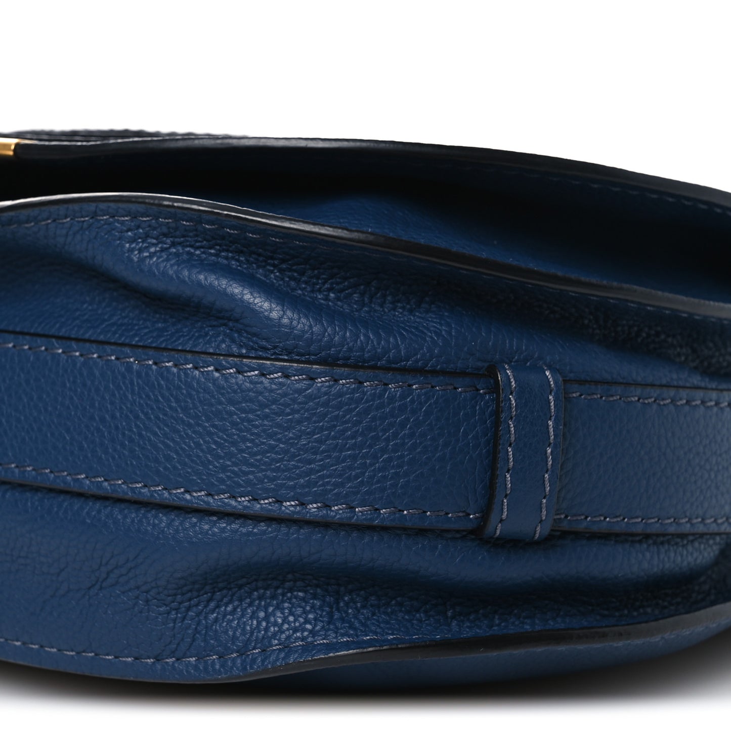 Calfskin Medium Marcie Round Crossbody Bag Royal Navy