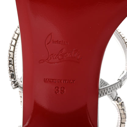 Christian Louboutin Specchio PVC Crystal Simple Queenie Sandals 39 Silver 7 of 9