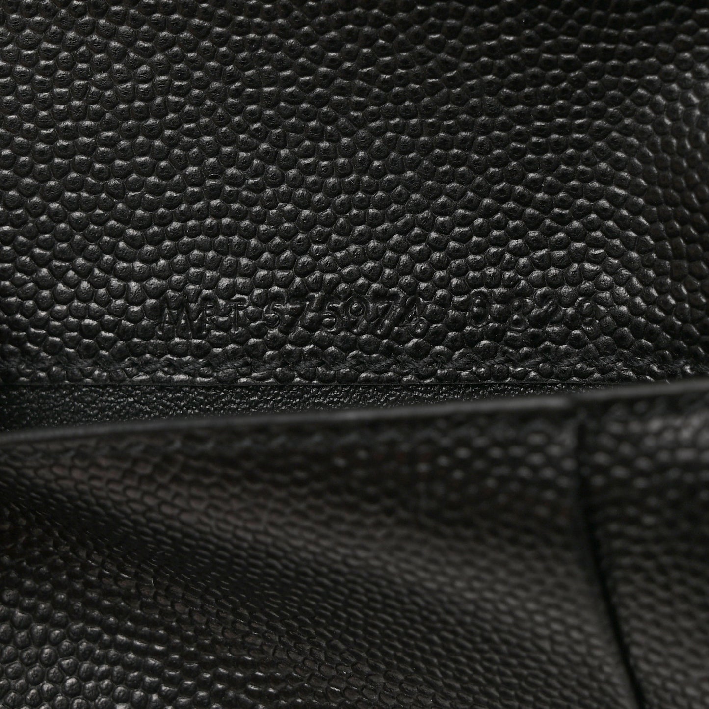 Grain De Poudre Matelasse Chevron Monogram Zipped Two-Part Wallet Black