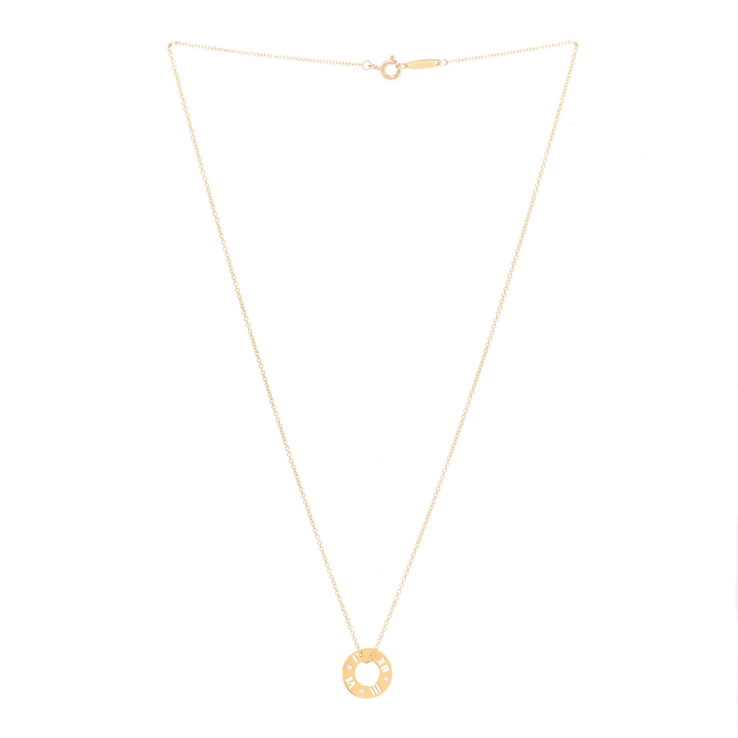 18K Yellow Gold Diamond Atlas Pierced Pendant Necklace