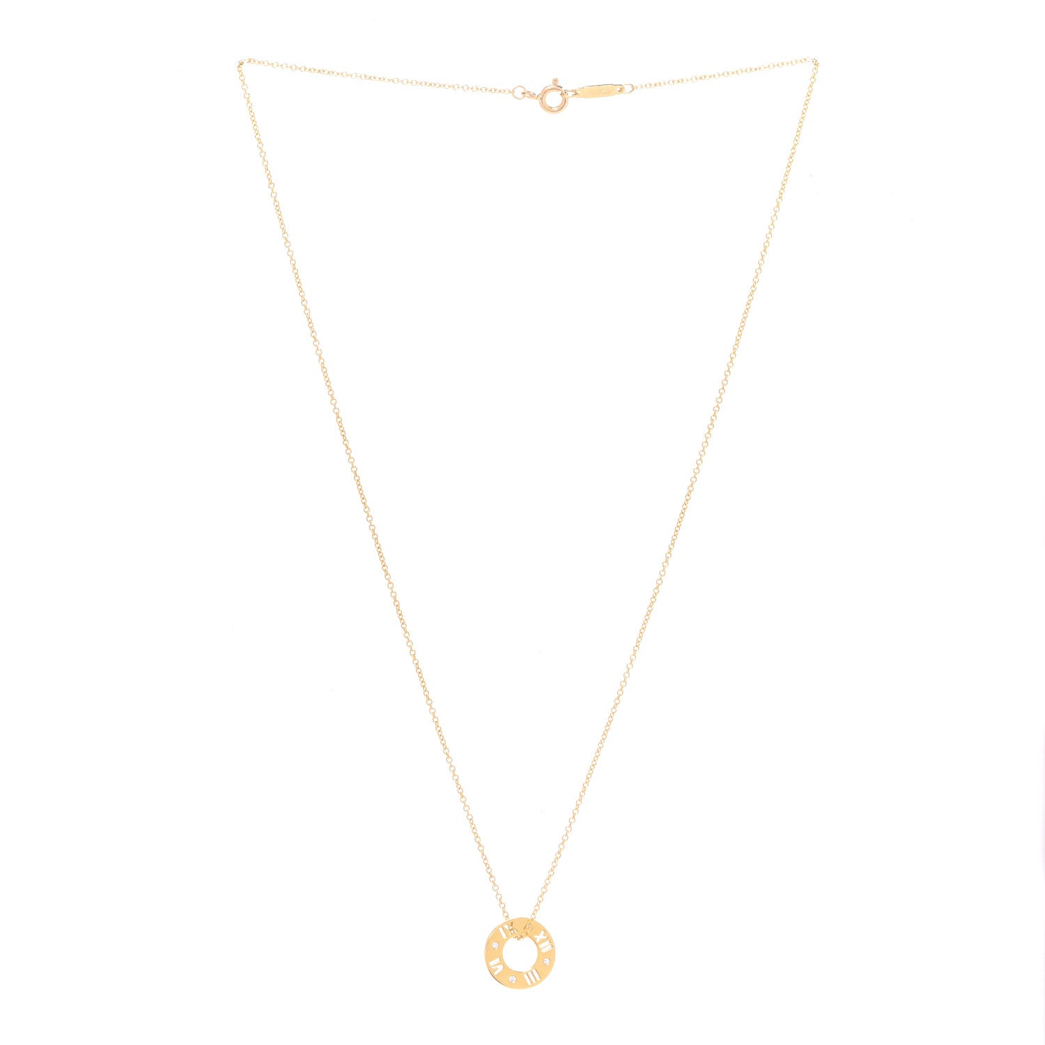 Tiffany 18K Yellow Gold Diamond Atlas Pierced Pendant Necklace 3 of 7