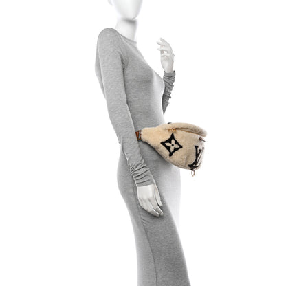 Louis Vuitton Shearling Monogram LV Ski Bumbag Cream Brown 2 of 10