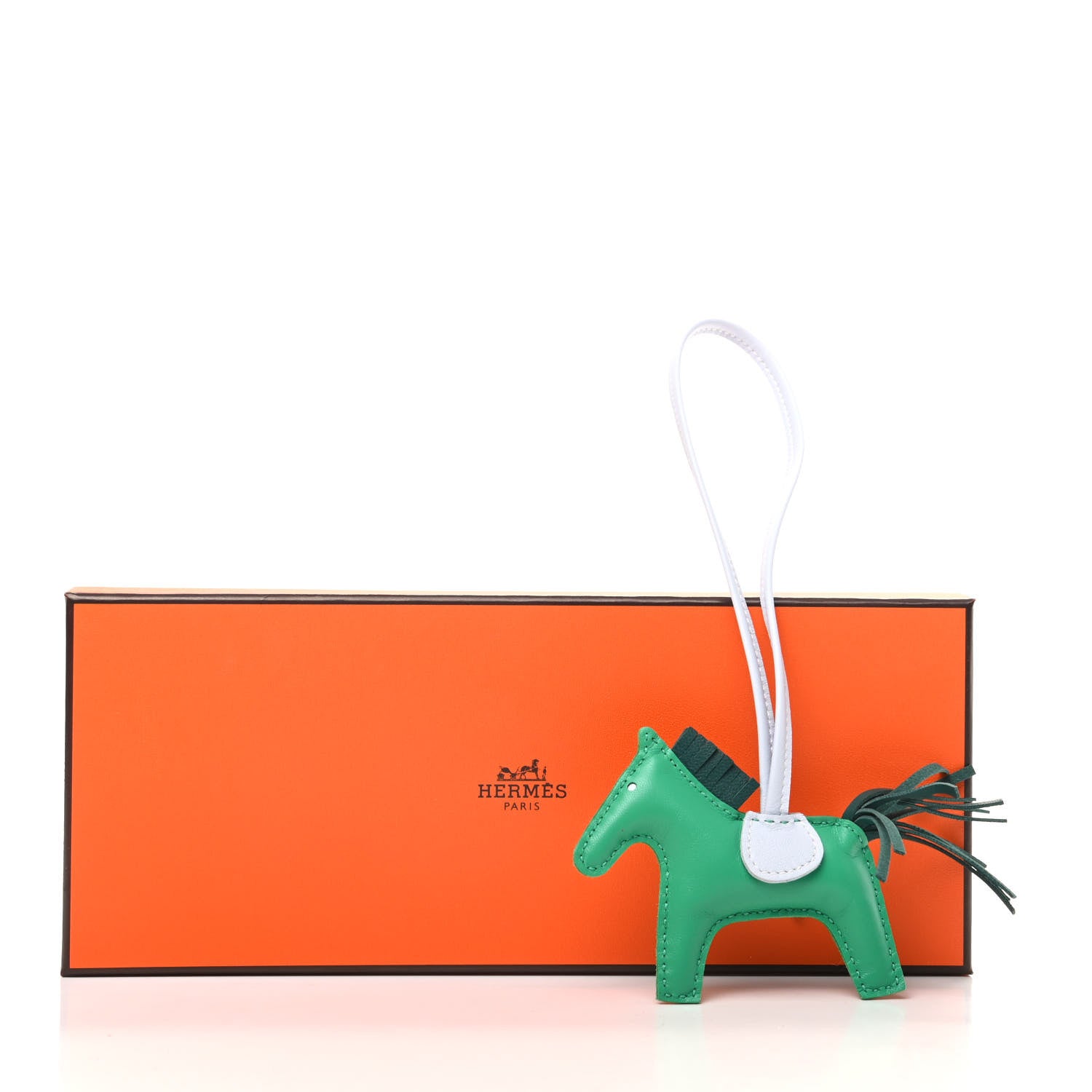 Hermes Milo Lambskin Grigri Rodeo Horse Bag Charm PM Menthe Malachite Brume 5 of 5