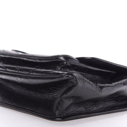Saint Laurent Crinkled Calfskin Matelasse Monogram Medium Niki Chain Satchel Black 8 of 10