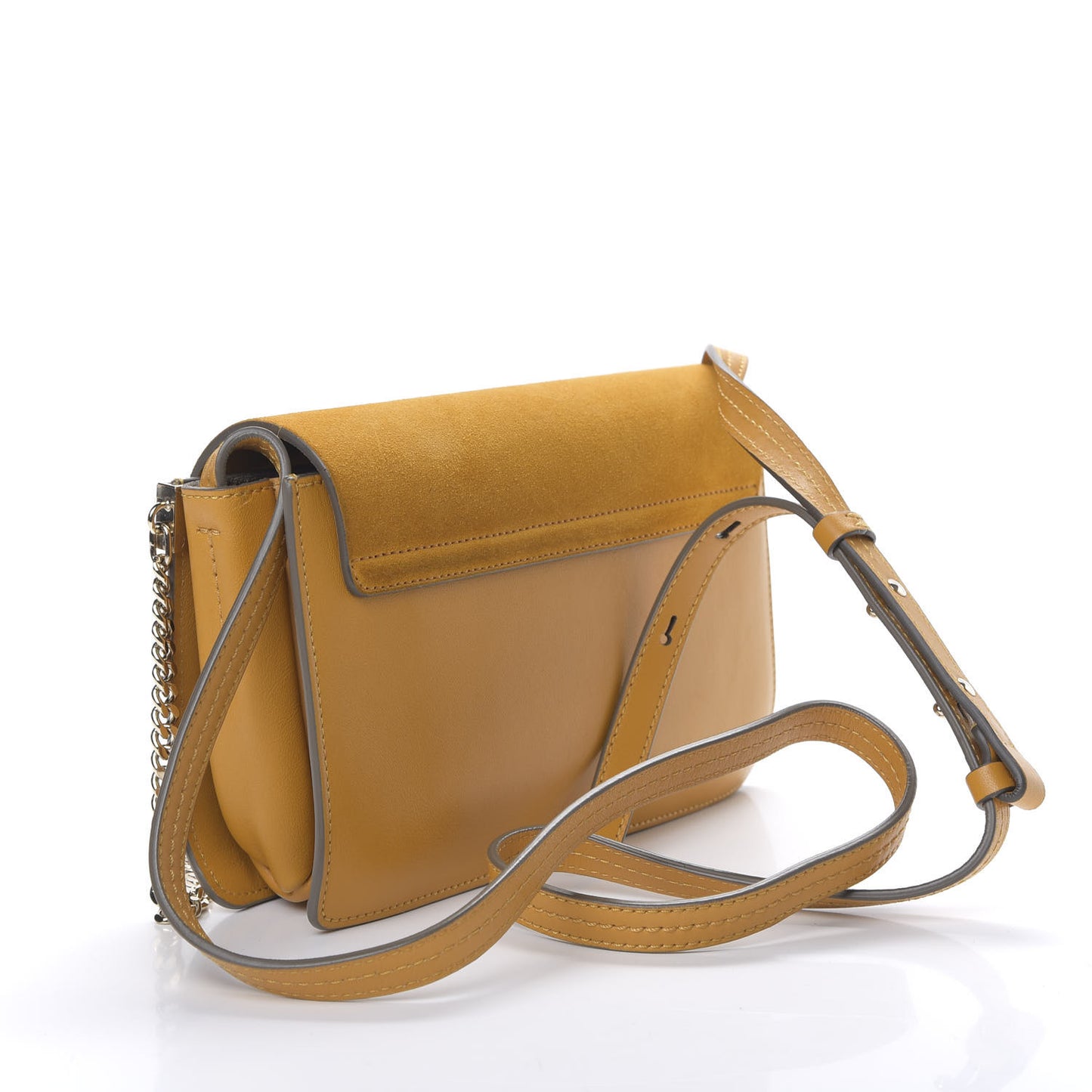 Suede Calfskin Small Faye Shoulder Bag Sunflower