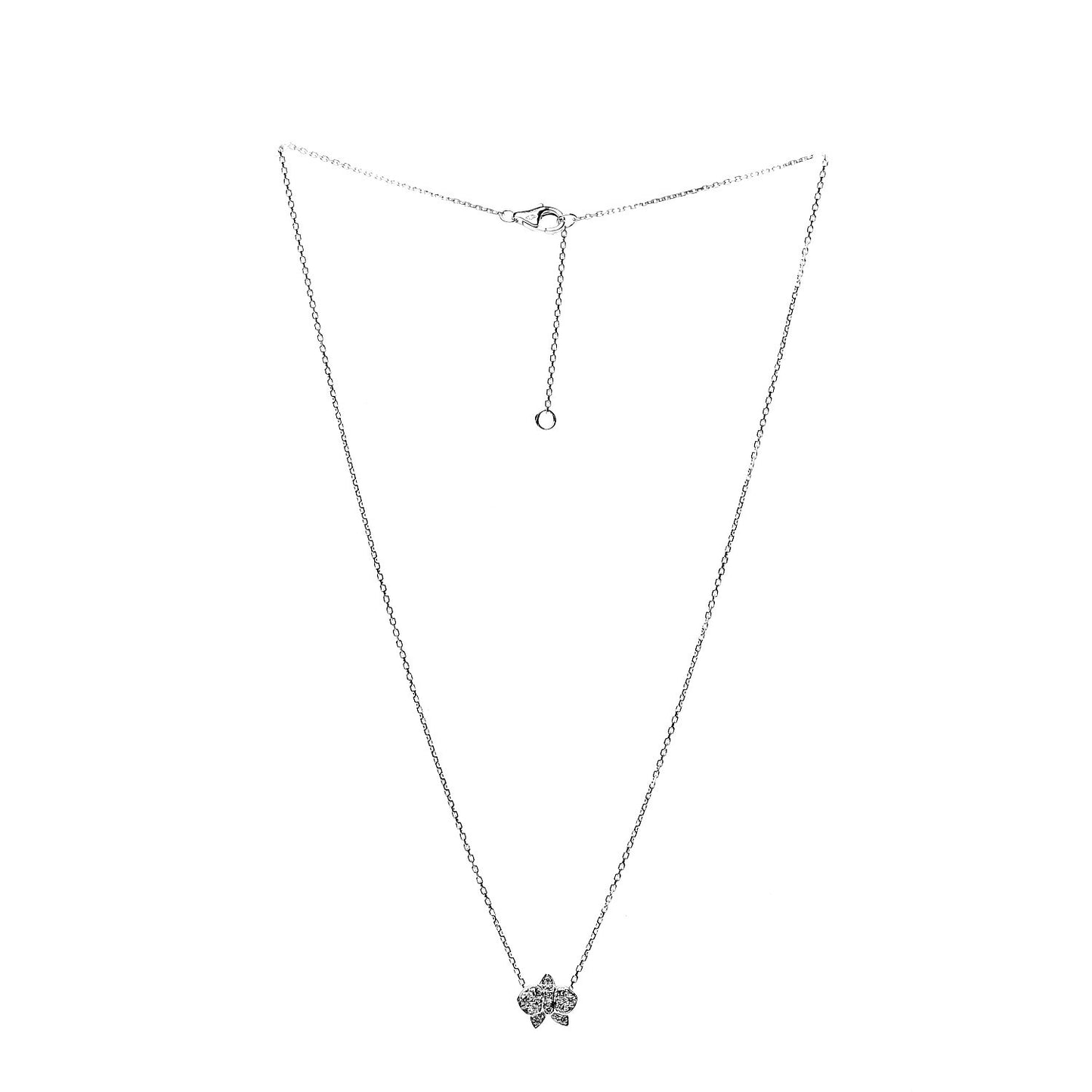 18K White Gold Diamond Caresse D'Orchidees Par Necklace