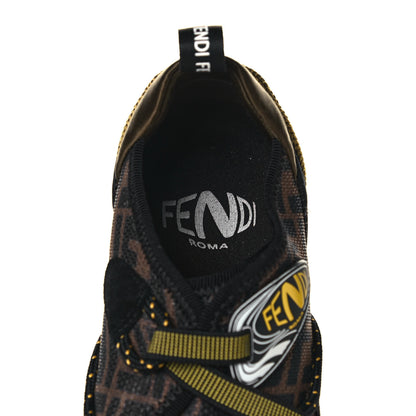 Fendi X SARAH COLEMAN Suede Mesh Satin FF Vertigo Womens Flex Sneakers 36 Black Tobacco Moro 7 of 7