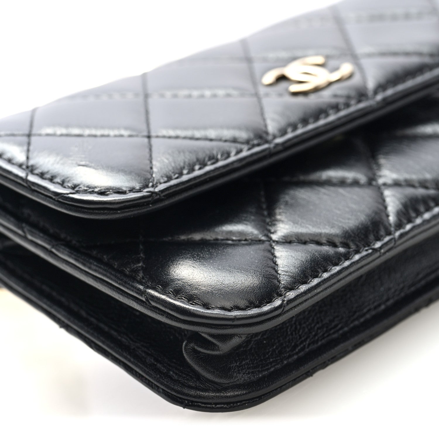 Chanel Calfskin Quilted Maxi Pearls Clutch With Chain Black 17 of 19