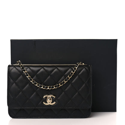 Chanel Lambskin Quilted Trendy CC Wallet On Chain WOC Black 11 of 11
