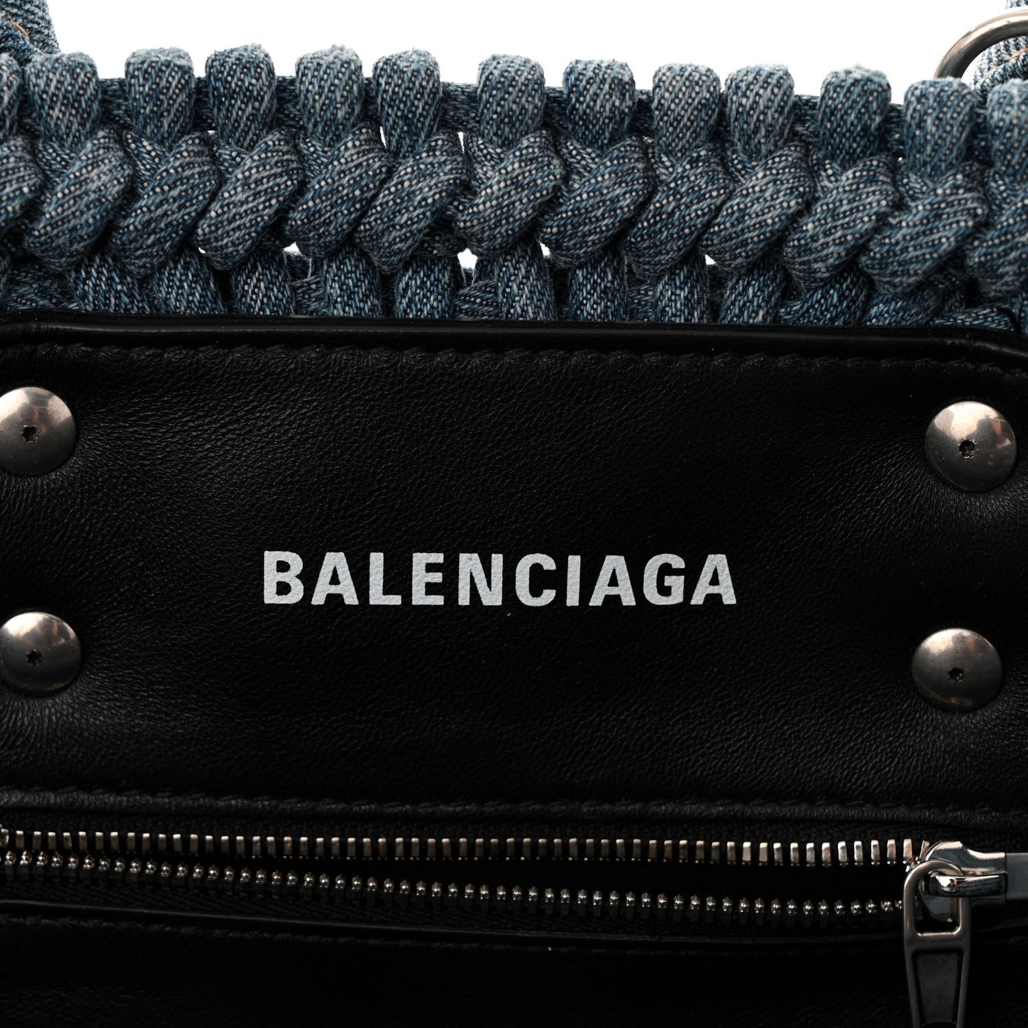 Balenciaga Washed Frayed Denim Braided XS Bistro Basket Blue 6 of 12