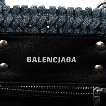 Balenciaga Washed Frayed Denim Braided XS Bistro Basket Blue 6 of 12