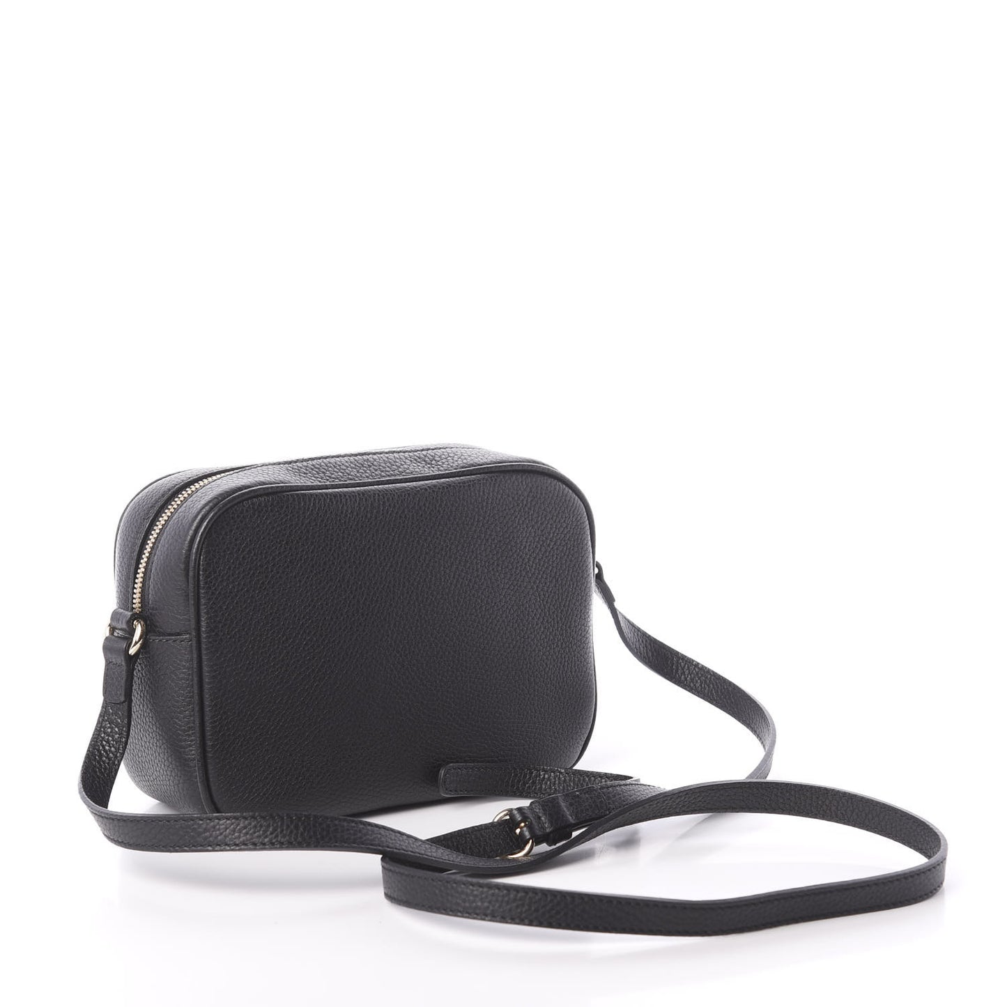 Pebbled Calfskin Small Soho Disco Bag Black