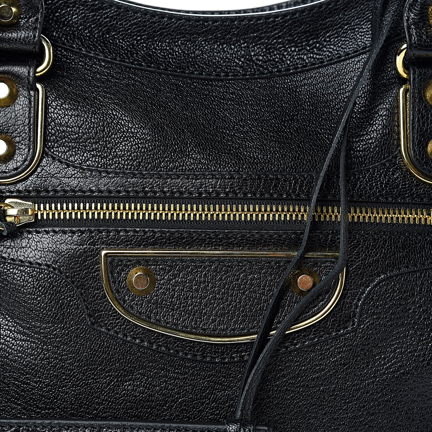 Chevre Gold Metallic Edge Hardware City Black