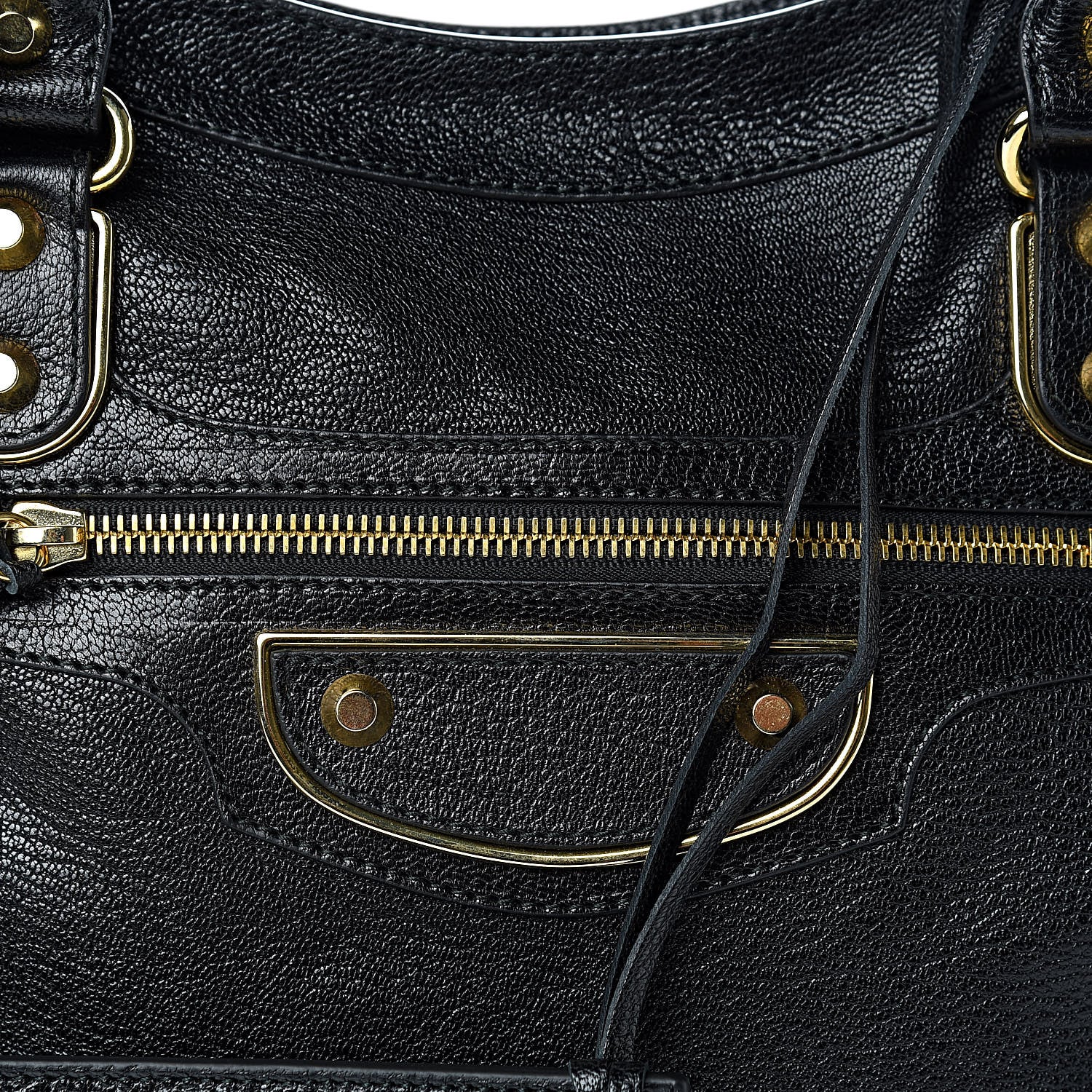 Balenciaga Chevre Gold Metallic Edge Hardware City Black 8 of 11