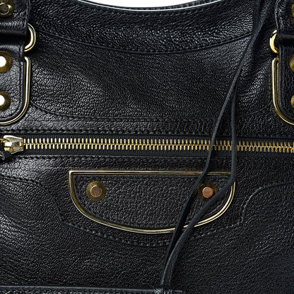 Balenciaga Chevre Gold Metallic Edge Hardware City Black 8 of 11