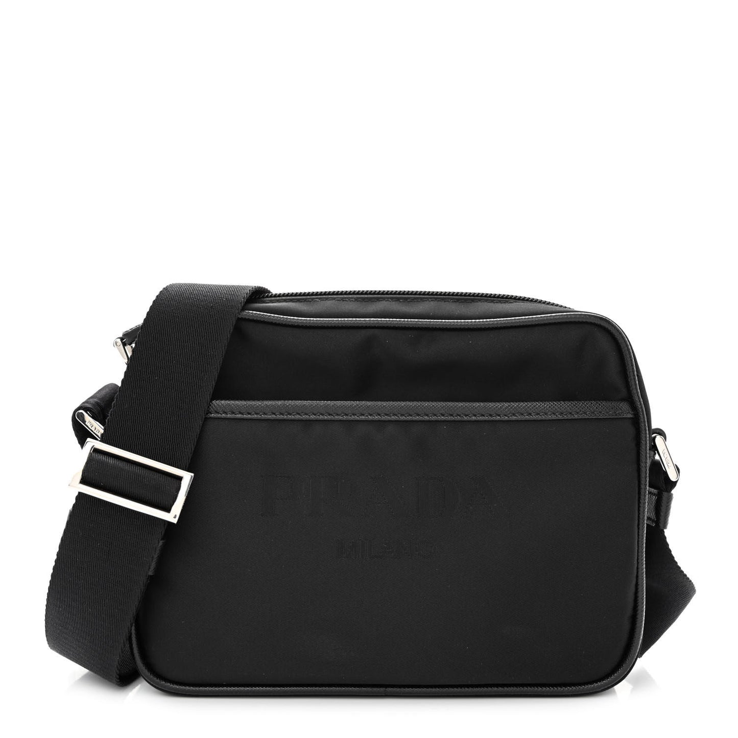 Tessuto Nylon Saffiano Logo Camera Bag Black