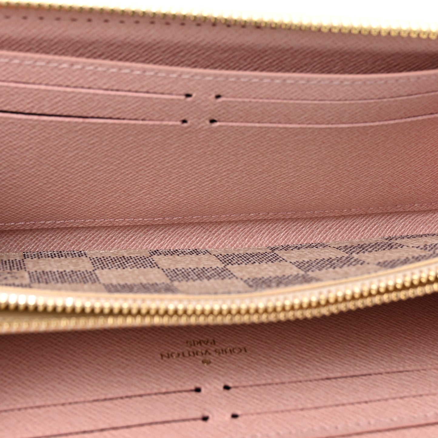 Damier Azur Clemence Wallet Rose Ballerine