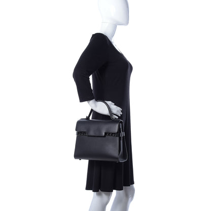 Delvaux Calfskin MM Tempete Satchel Black 3 of 8
