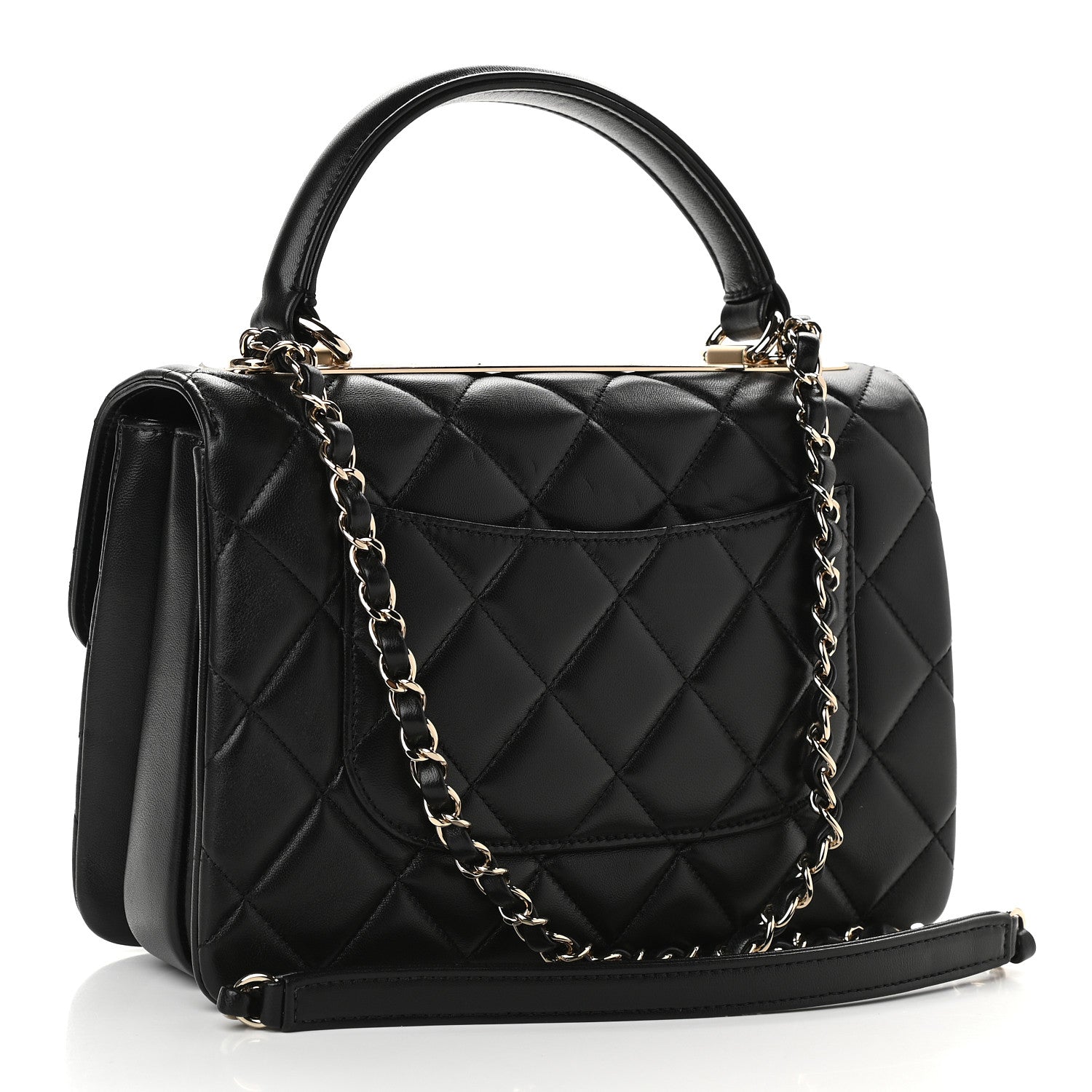 Chanel Lambskin Quilted Small Trendy CC Dual Handle Flap Bag Black 2 of 8