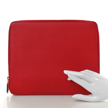 Hermes Epsom E-Zip iPad Notebook Cover Rouge Casaque 2 of 9