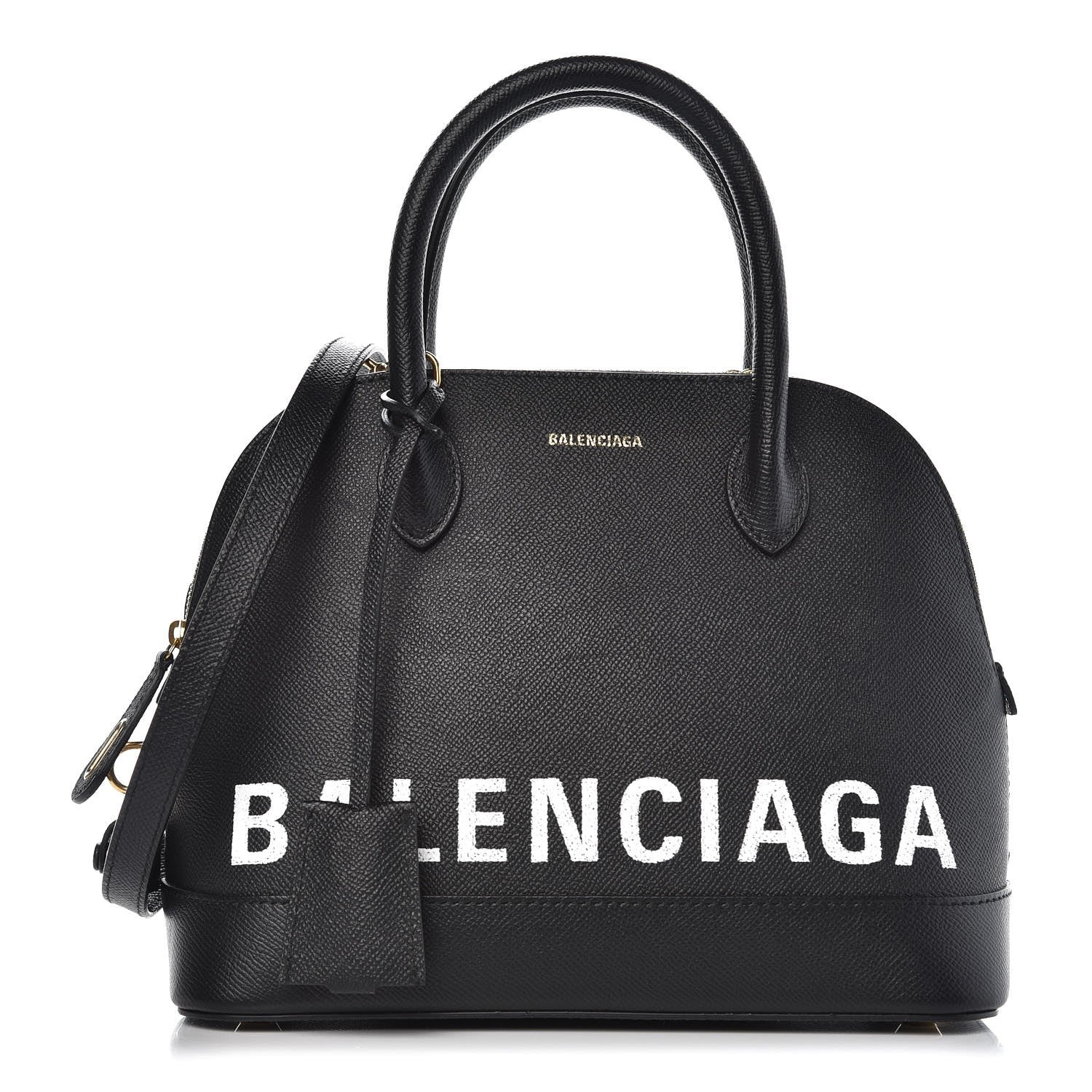 Balenciaga Signature Grained Calfskin Logo S Ville Top Handle Bag Black 1 of 6
