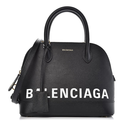 Balenciaga Signature Grained Calfskin Logo S Ville Top Handle Bag Black 1 of 6