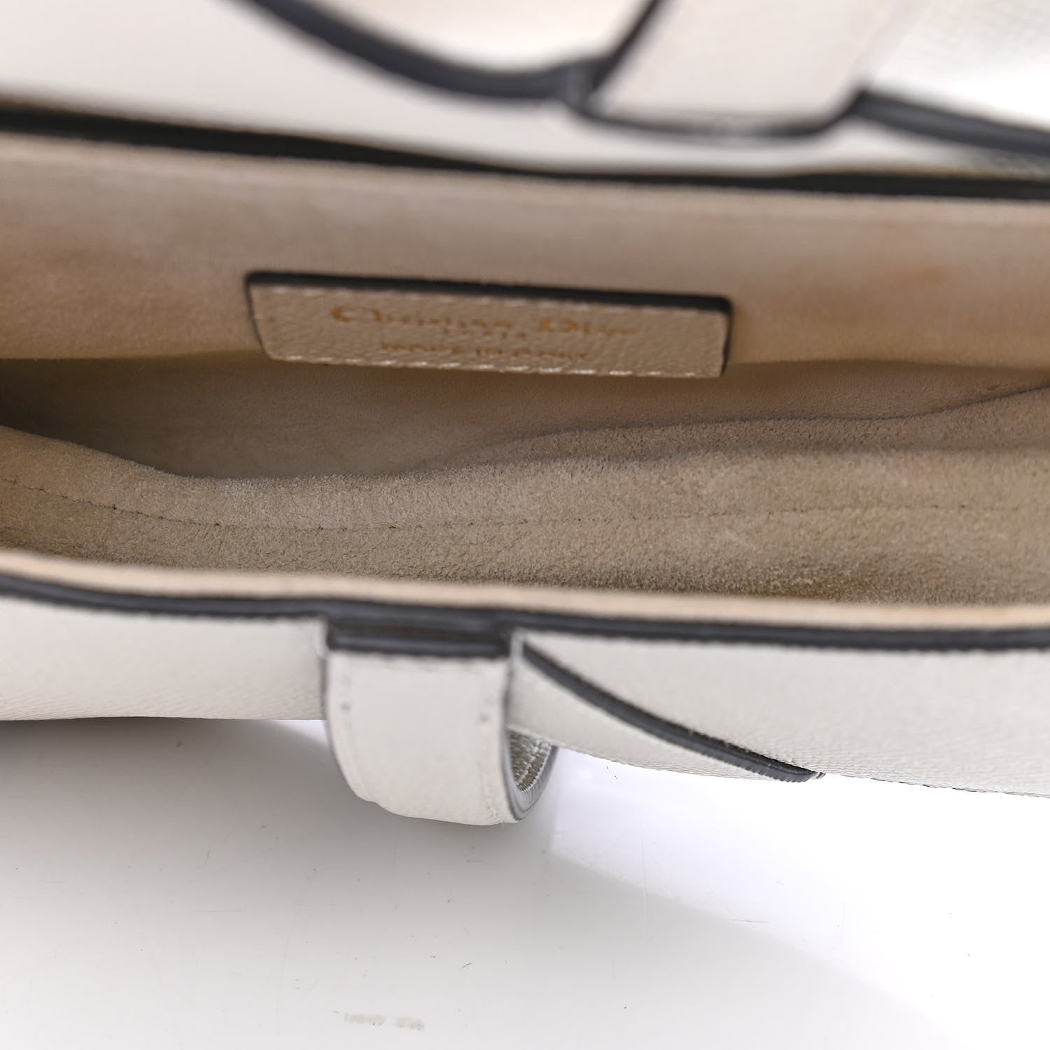 Christian Dior Grained Calfskin Mini Saddle Bag White 4 of 6