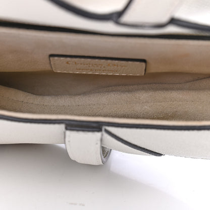 Christian Dior Grained Calfskin Mini Saddle Bag White 4 of 6
