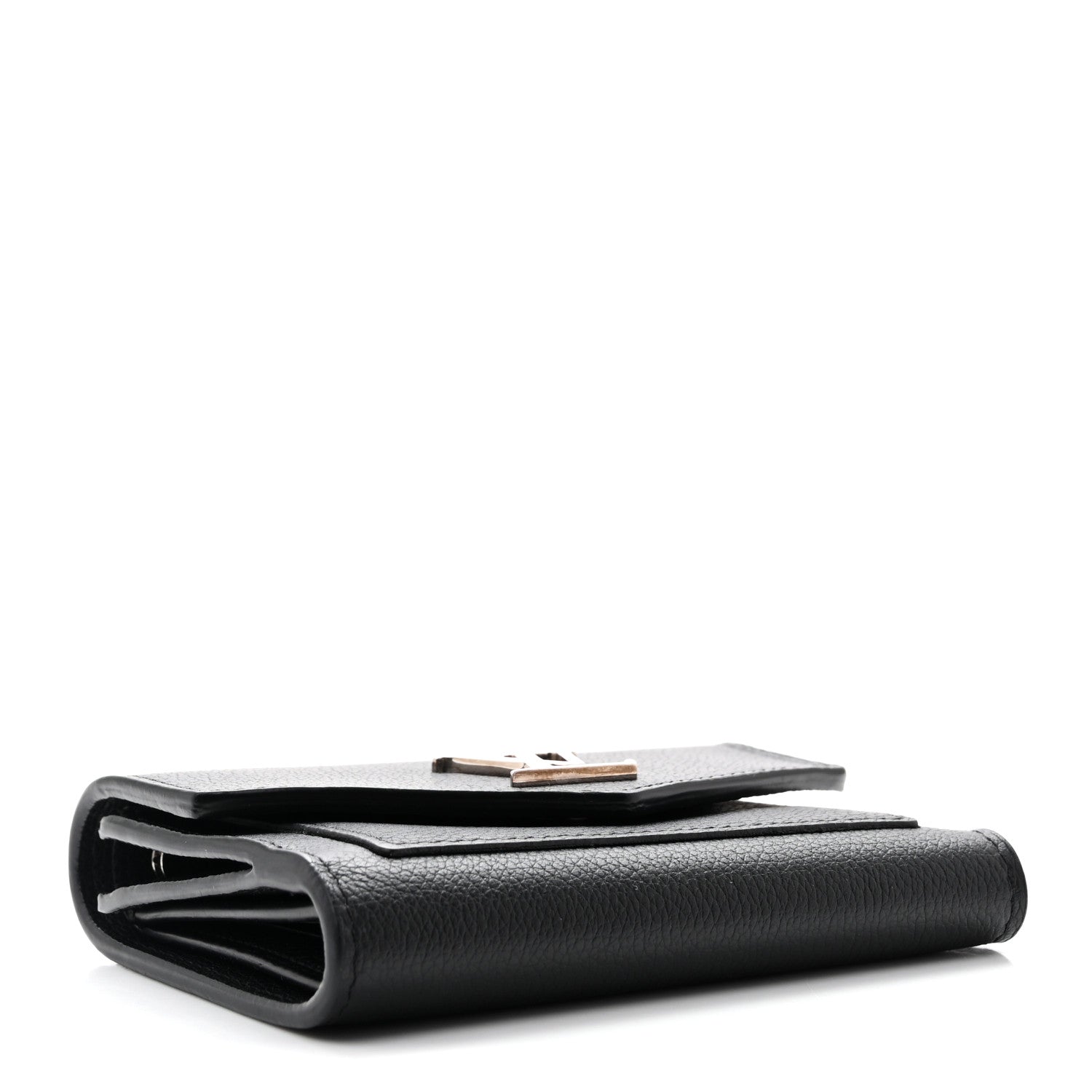 Louis Vuitton Soft Calfskin My Lockme Compact Wallet Black 4 of 6