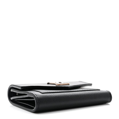 Louis Vuitton Soft Calfskin My Lockme Compact Wallet Black 4 of 6