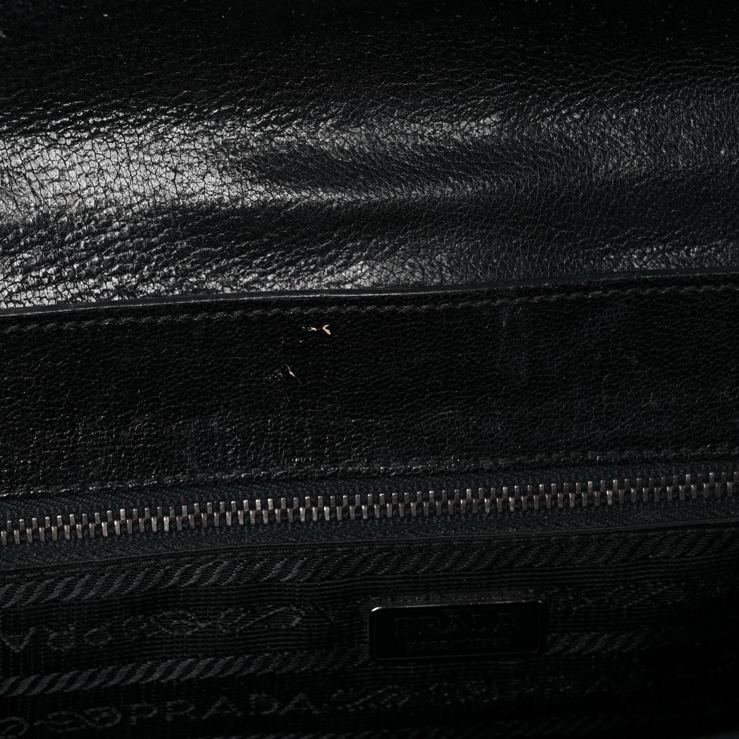 Prada Goatskin Flap Bag Black 10 of 12