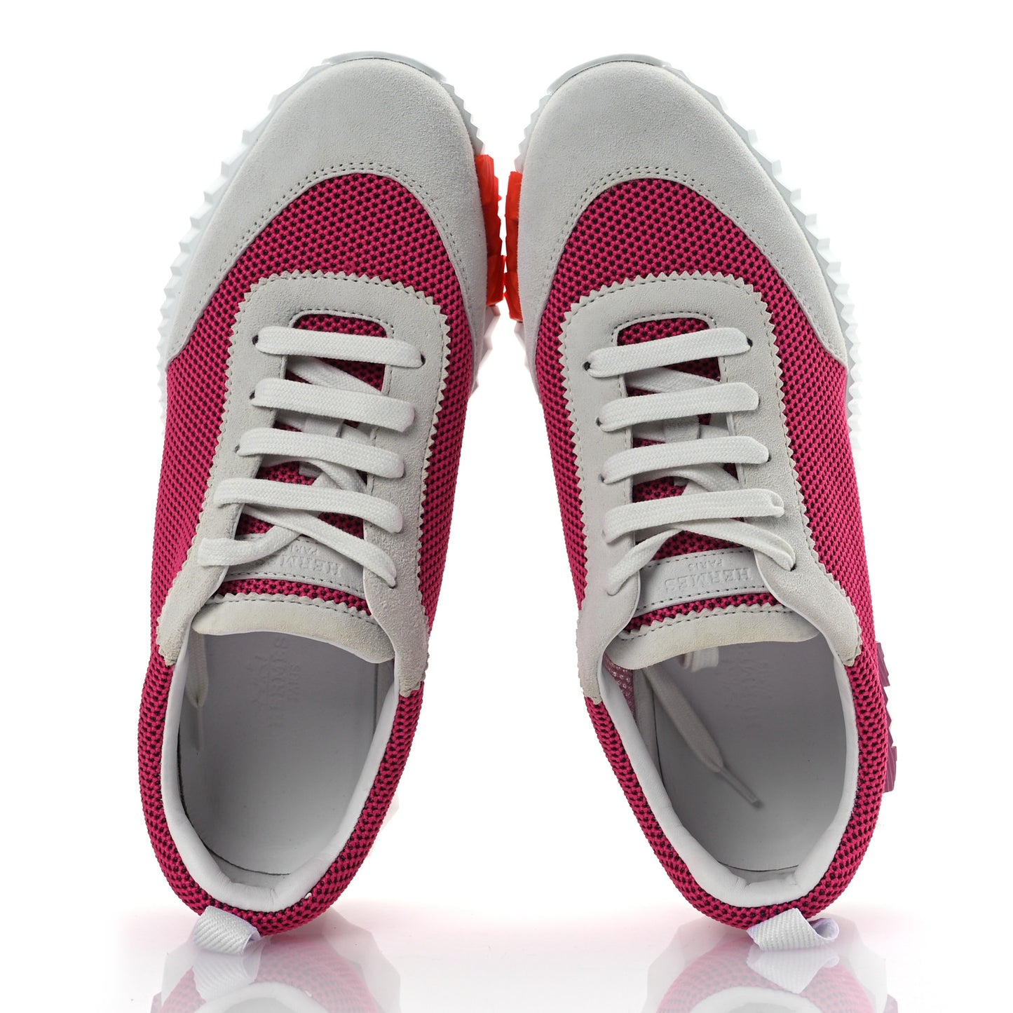 Air Mesh Suede Goatskin Bouncing Sneakers 38 Rose Multicolor