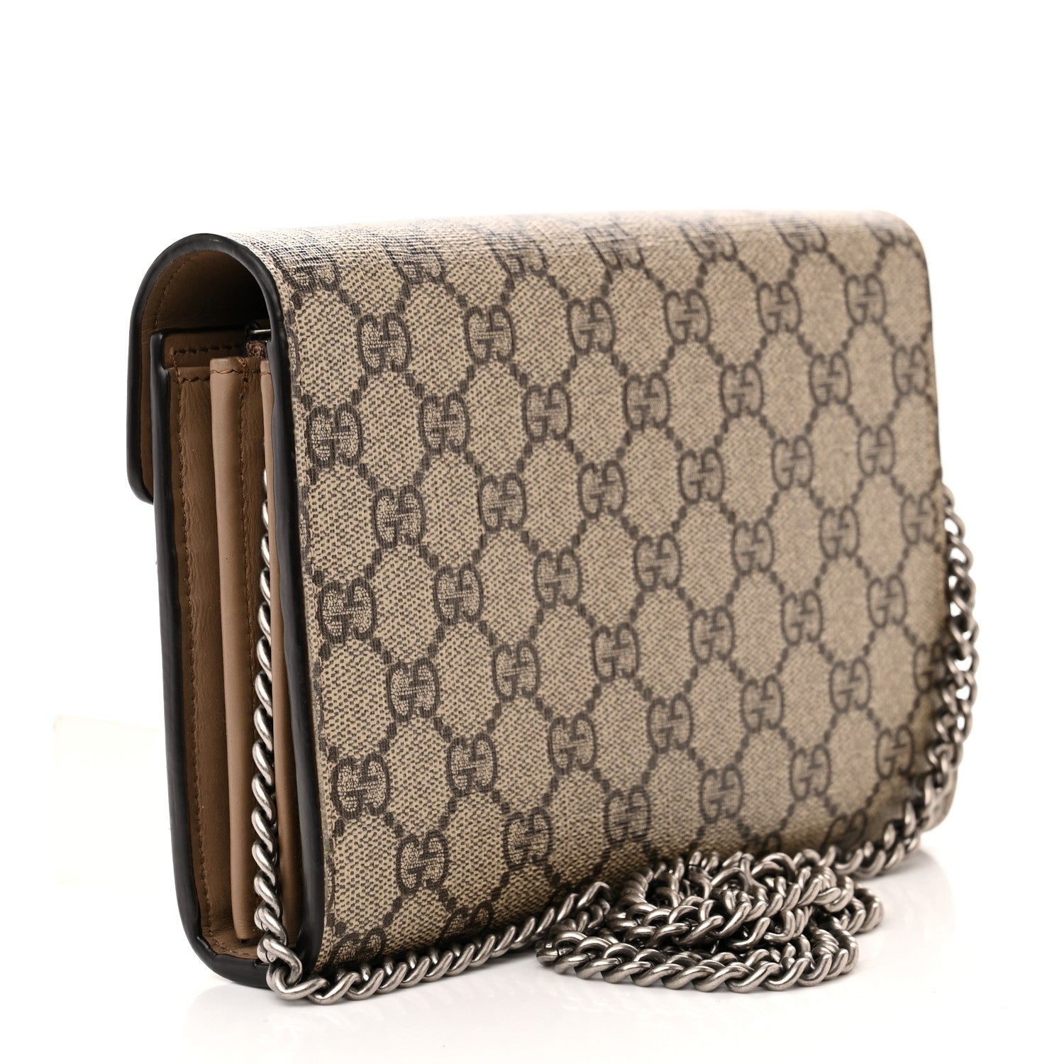 Gucci GG Supreme Monogram Mini Dionysus Chain Wallet Beige Taupe 3 of 12