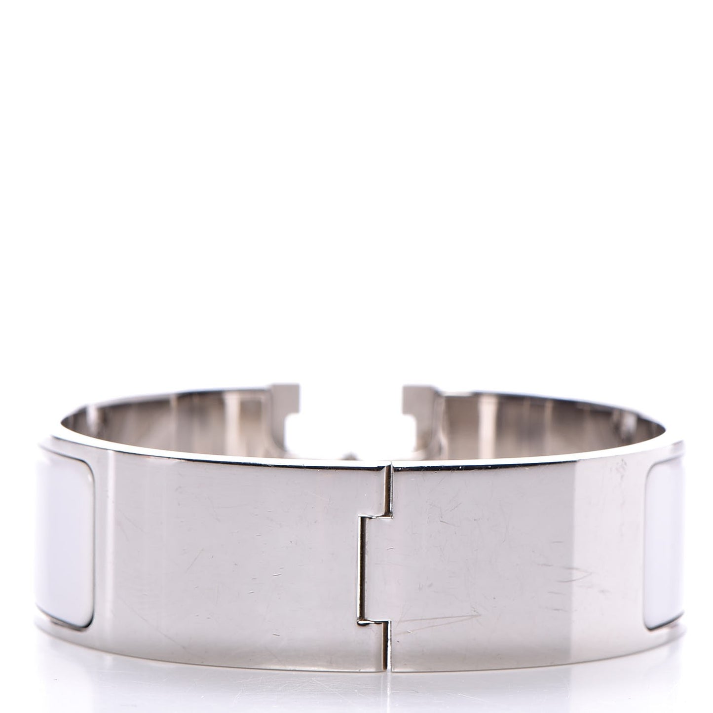 Enamel Wide Clic Clac H Bracelet PM White