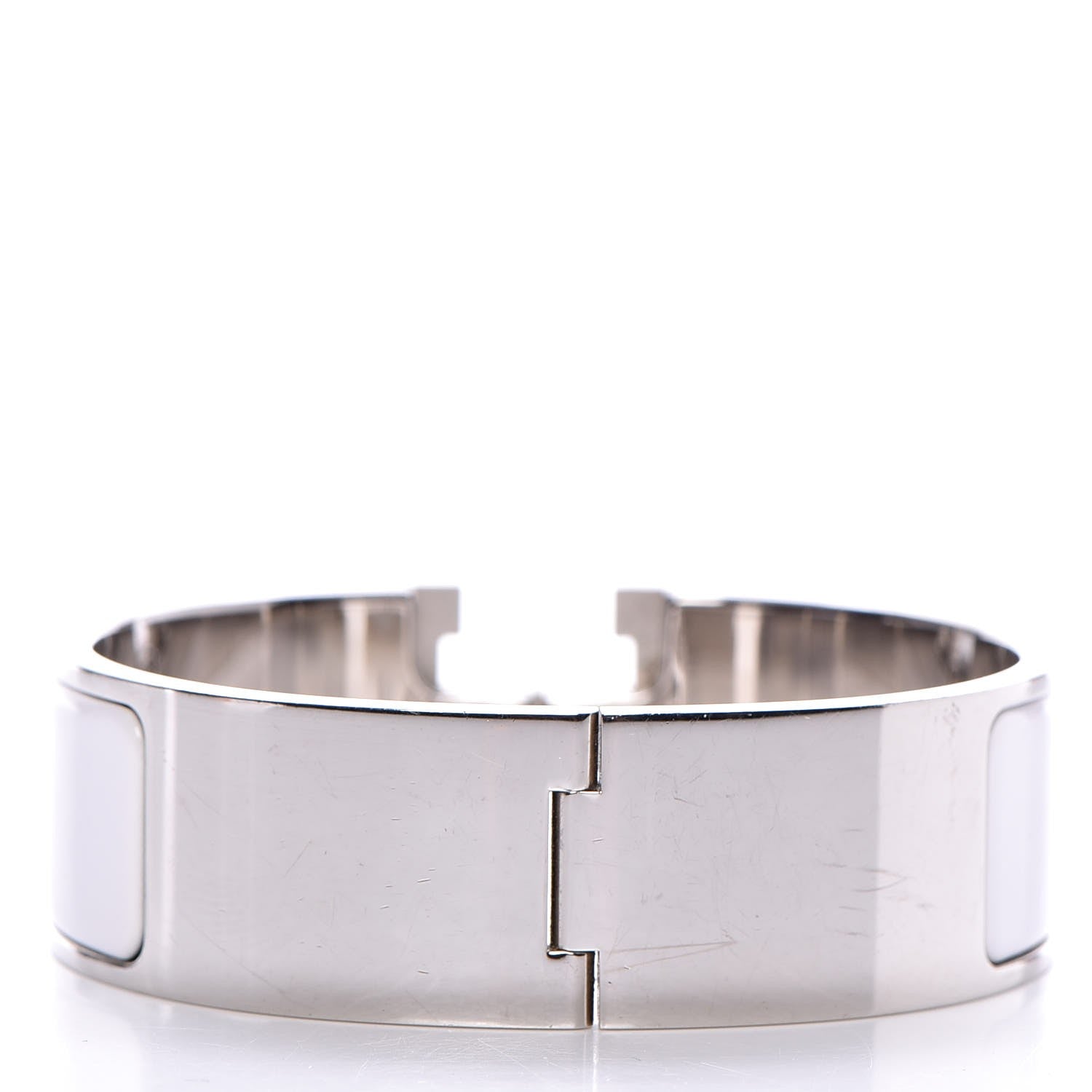Hermes Enamel Wide Clic Clac H Bracelet PM White 3 of 6