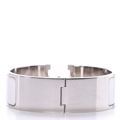 Hermes Enamel Wide Clic Clac H Bracelet PM White 3 of 6