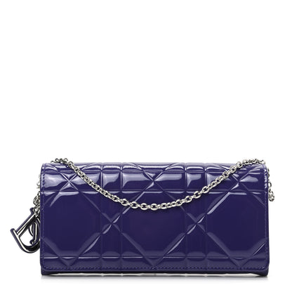 Christian Dior Patent Cannage Rendez-vous Chain Wallet Violet 1 of 7