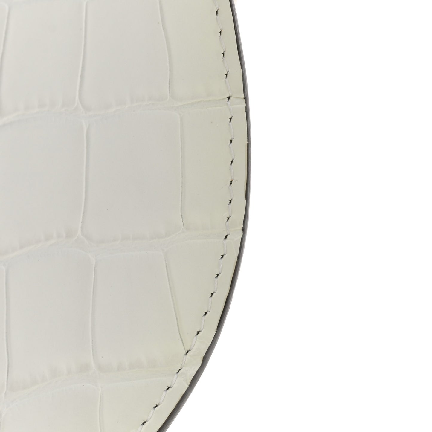 Calfskin Crocodile Embossed Small Tess Bag Brilliant White